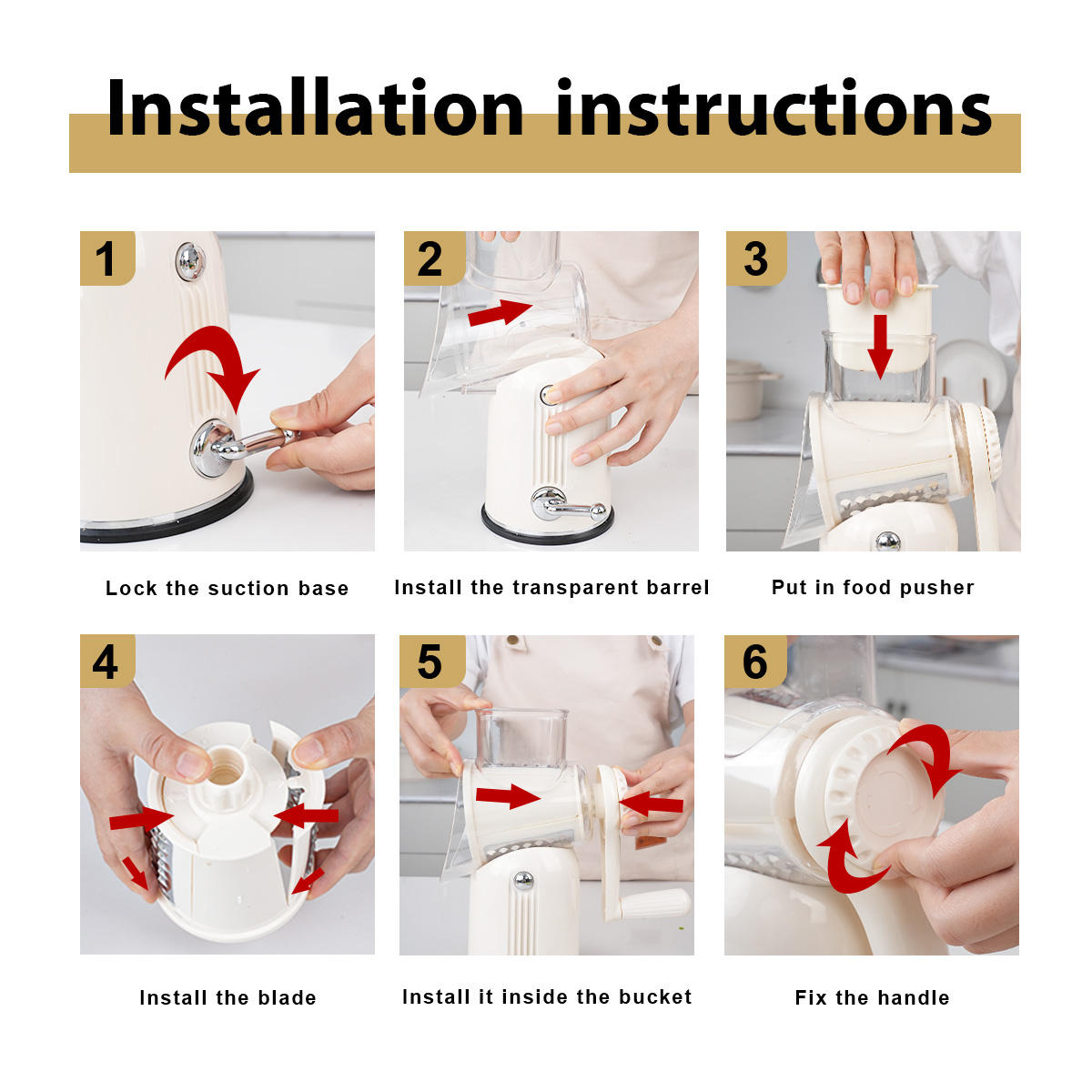 3 In 1 Vegetable Slicer Manual Kitchen Accessories Grater For Vegetable Cutter Round Chopper - Image 4