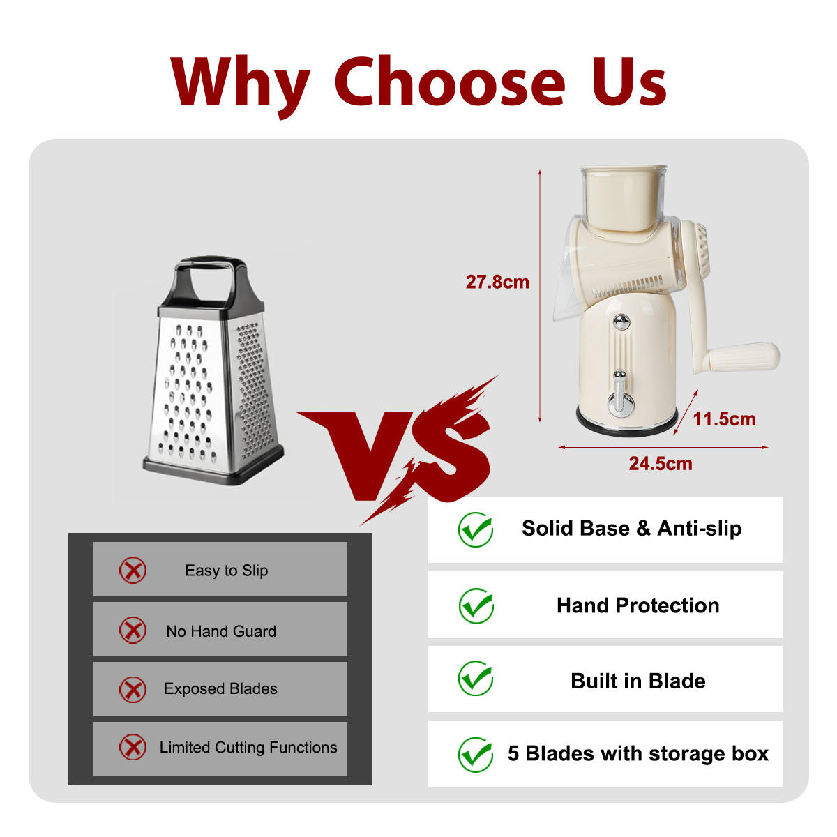 3 In 1 Vegetable Slicer Manual Kitchen Accessories Grater For Vegetable Cutter Round Chopper - Image 5