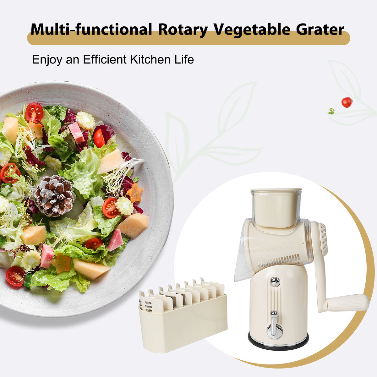 3 In 1 Vegetable Slicer Manual Kitchen Accessories Grater For Vegetable Cutter Round Chopper - Image 2